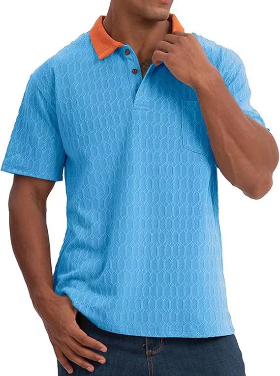 Herren Poloshirt mit strukturiertem Design und kontrastierendem Kragen Aliams