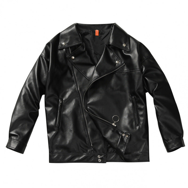 Herren elegante Biker-Lederjacke mit asymmetrischem Reißverschluss Aliams