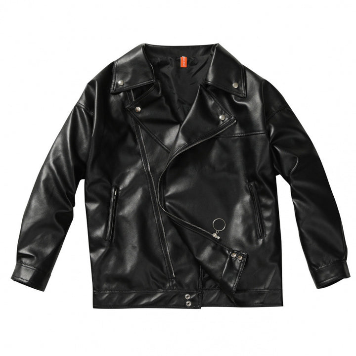 Herren elegante Biker-Lederjacke mit asymmetrischem Reißverschluss Aliams
