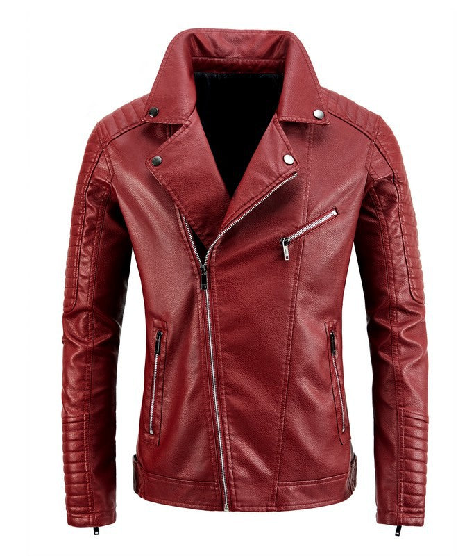 Herren stilvolle Bikerjacke aus Kunstleder Aliams