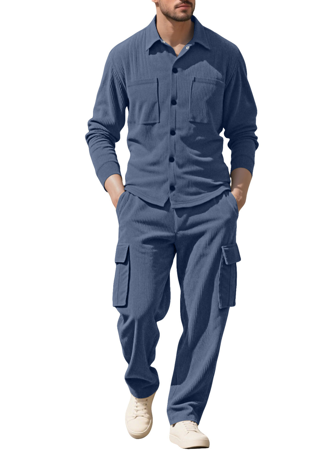 Herren Cargo-Set mit strukturierter Jacke und Hose Aliams