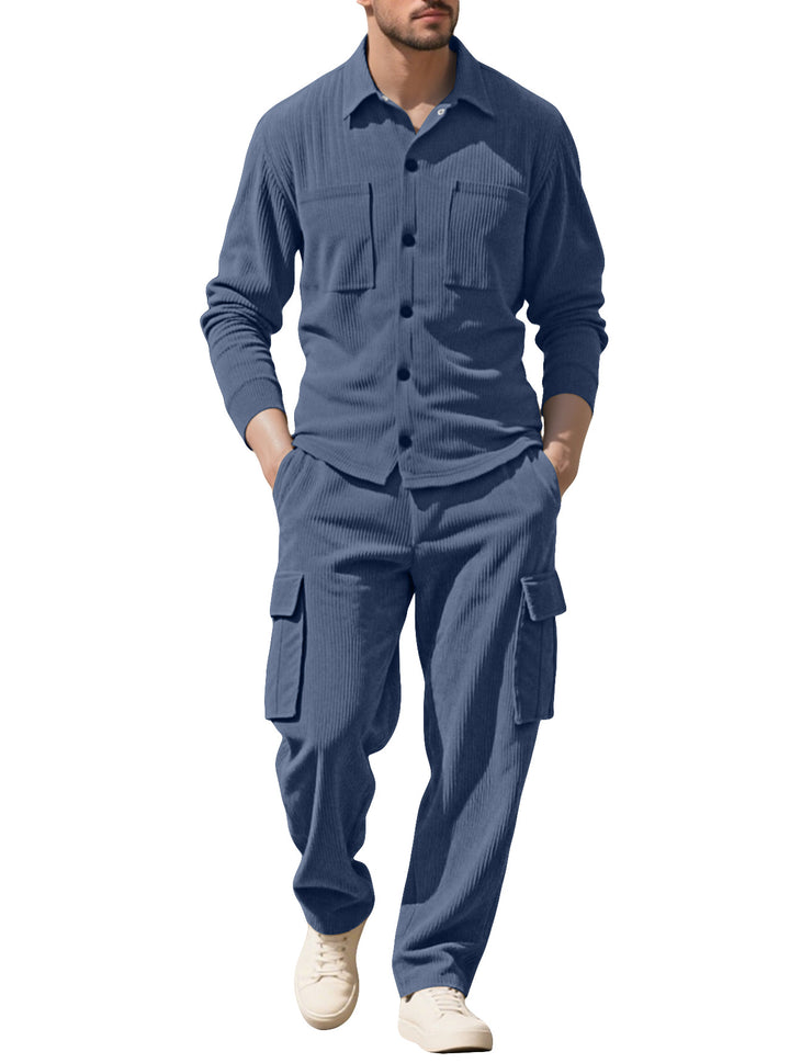 Herren Cargo-Set mit strukturierter Jacke und Hose Aliams