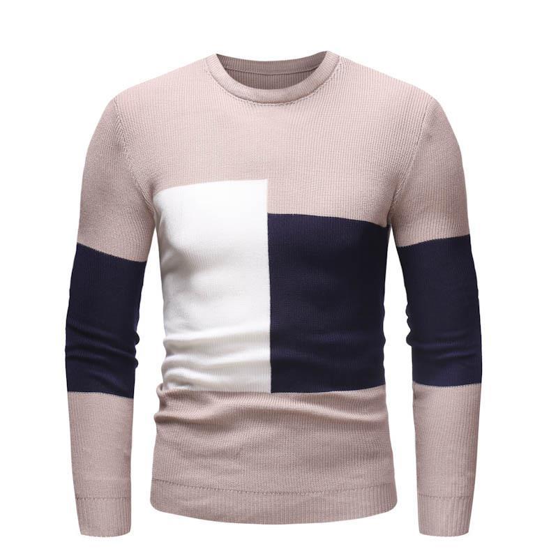 Herren Designer Pullover mit modernem Blockmuster Aliams