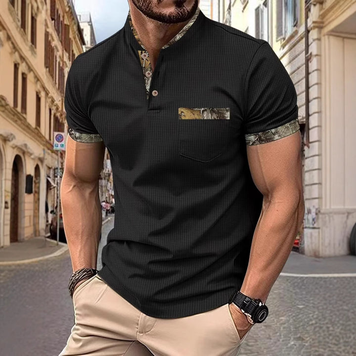 Herren Kurzarm-Hemd mit modischen Akzenten Aliams