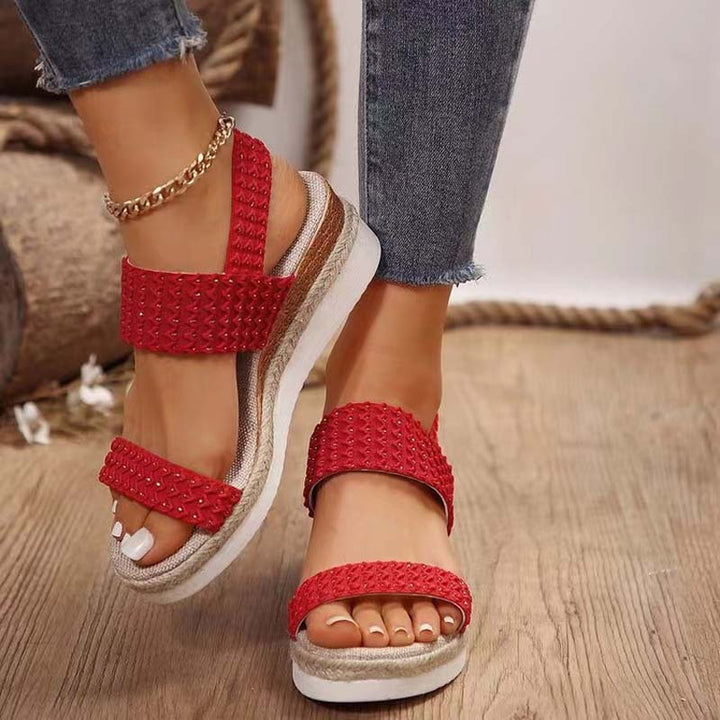 Aliams | Bequeme Sommer Plateau Sandalen mit Keil für Frauen