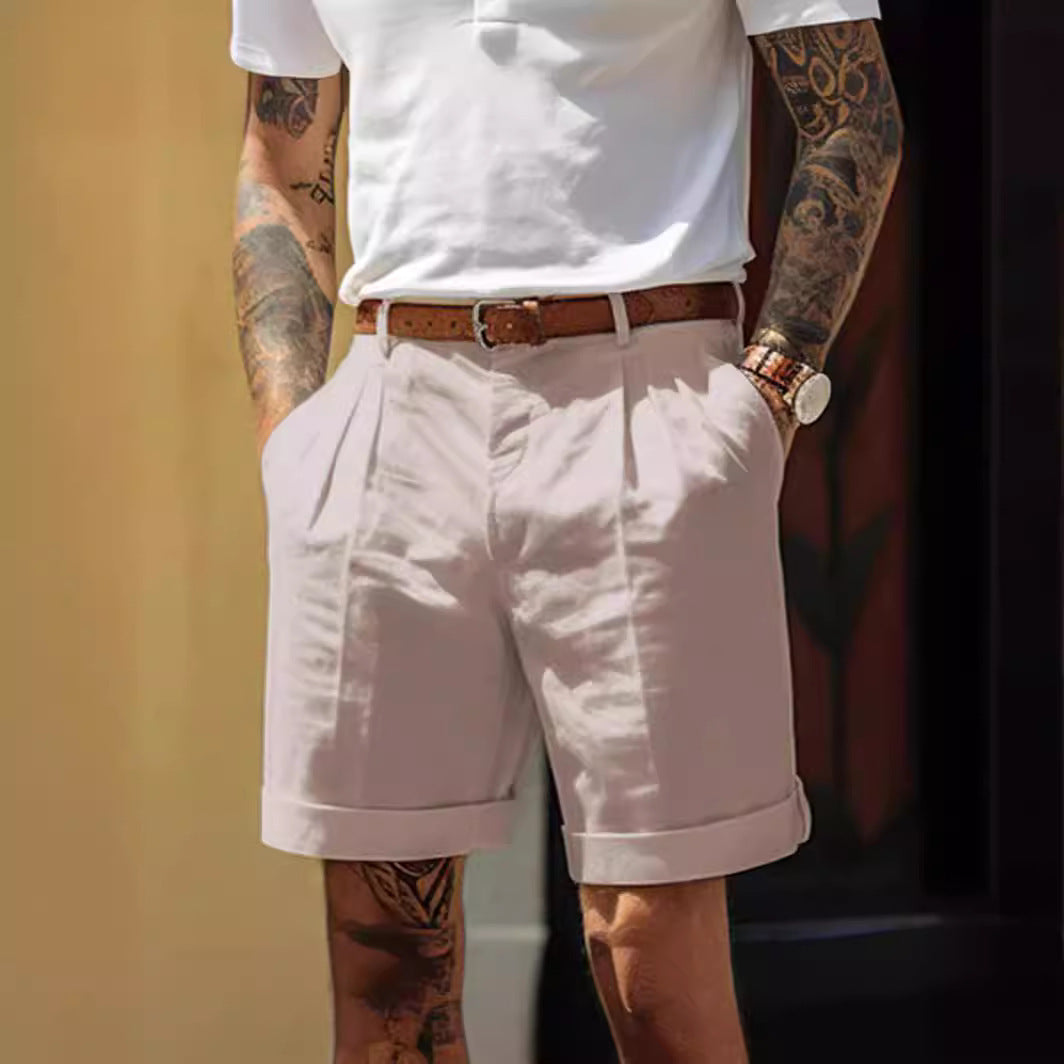 Herren Shorts aus atmungsaktivem Leinen mit praktischem Taschen-Design Aliams