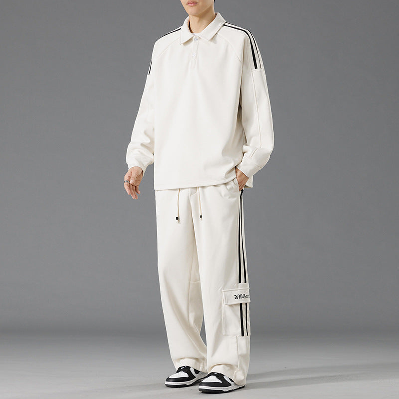 Herren Sportliches Freizeit-Set mit hohem Kragen und praktischen Taschen Aliams