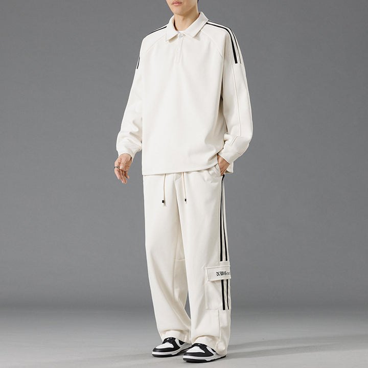 Herren Sportliches Freizeit-Set mit hohem Kragen und praktischen Taschen Aliams