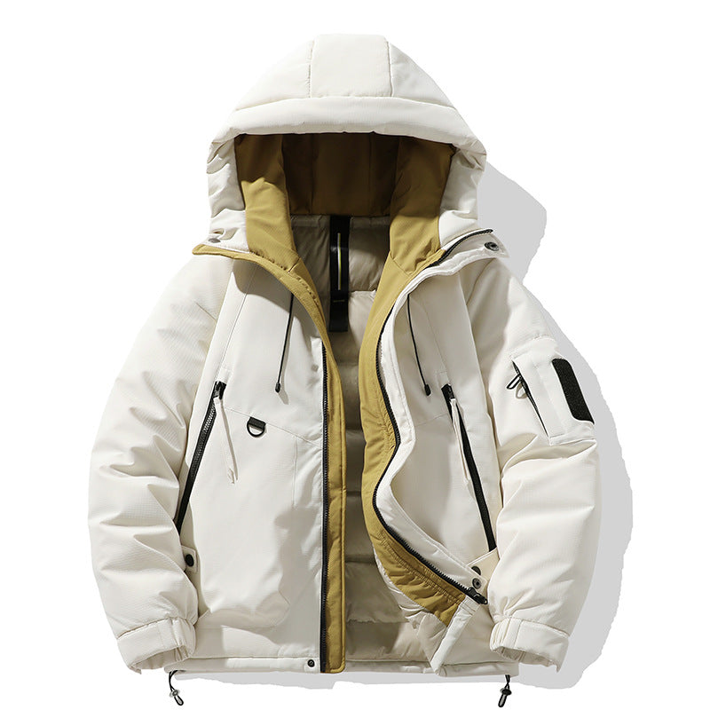 Herren Winterjacke mit multifunktionalen Taschen und verstellbarem Kapuzenkragen Aliams