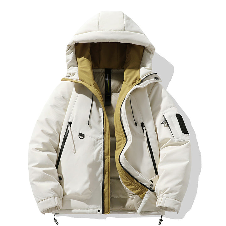 Herren Winterjacke mit multifunktionalen Taschen und verstellbarem Kapuzenkragen Aliams