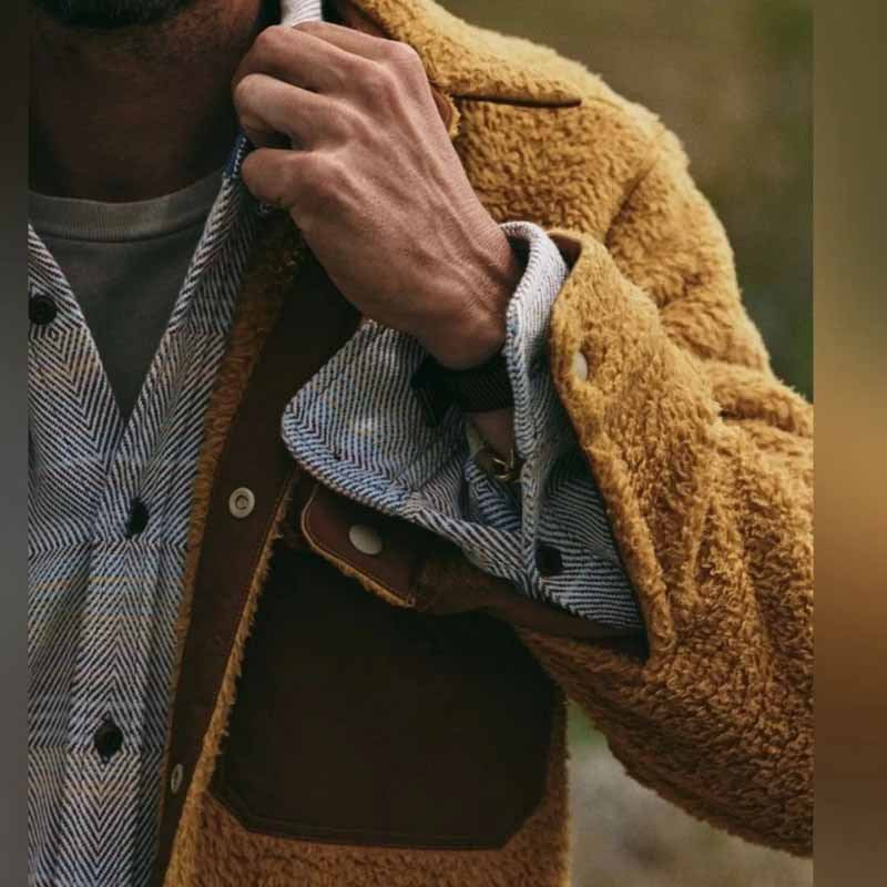 Herren Fleece-Jacke mit doppellagigem Design und praktischen Taschen Aliams