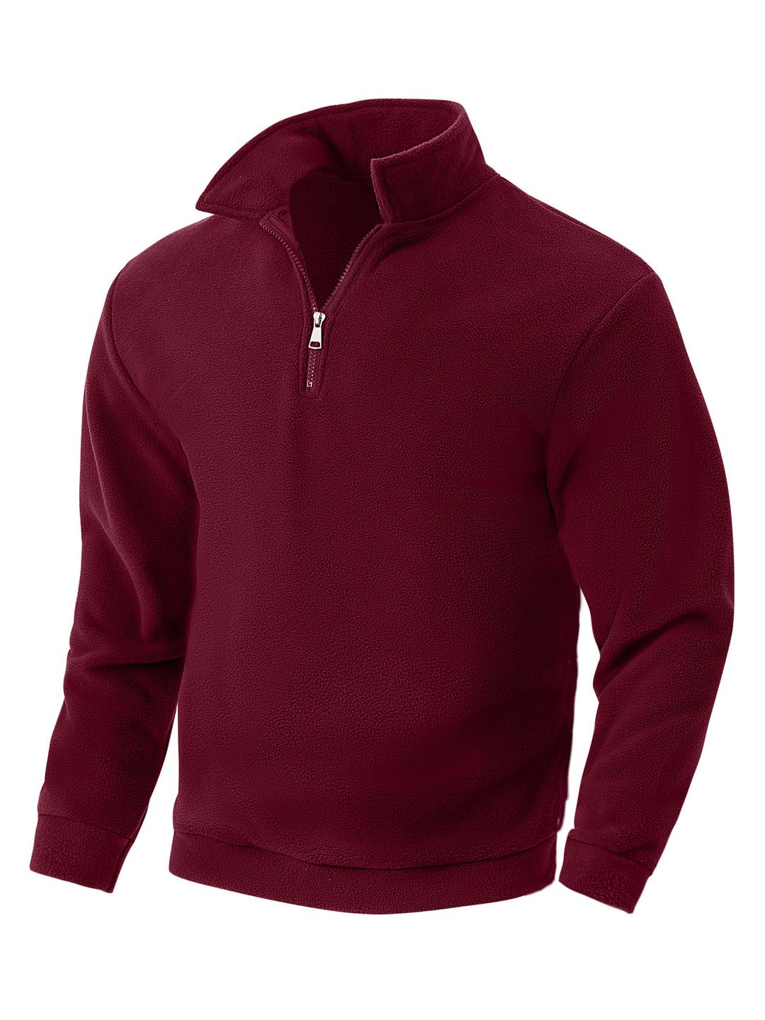 Herren Fleece-Pullover mit halbem Reißverschluss und hohem Kragen Aliams