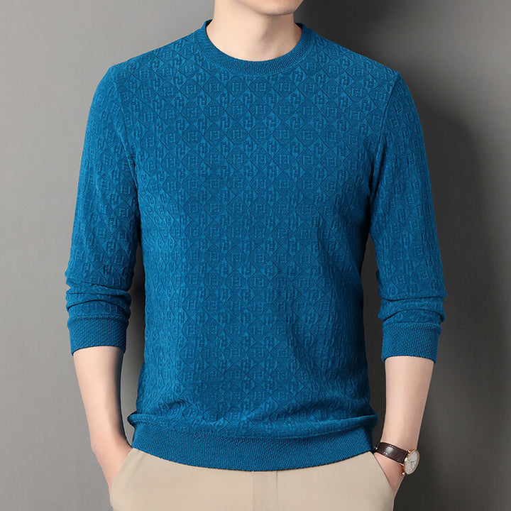 Herren hochwertiger Strickpullover mit modischem 3D-Muster Aliams