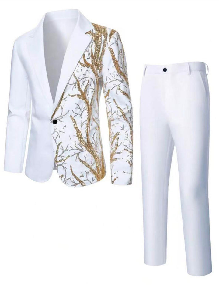 Herren Glamouröser Pailletten-Anzug mit kunstvollen Verzierungen Aliams