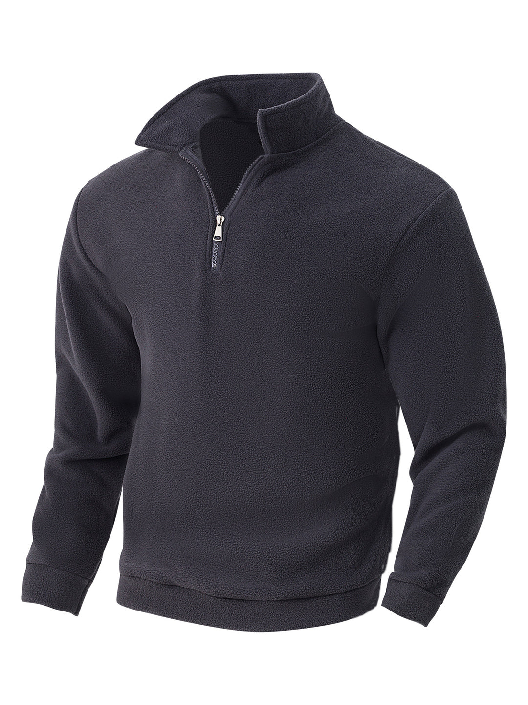 Herren Fleece-Pullover mit halbem Reißverschluss und hohem Kragen Aliams