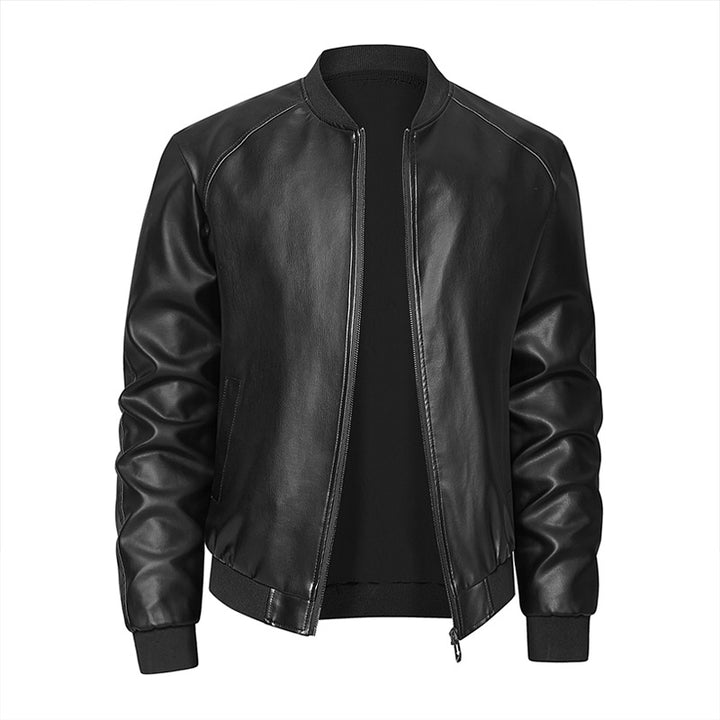 Herren elegante Lederjacke mit modischem Schnitt und praktischen Taschen Aliams