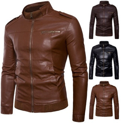 Herren Kunstleder Bikerjacke mit aufregenden Details und modernem Schnitt Aliams