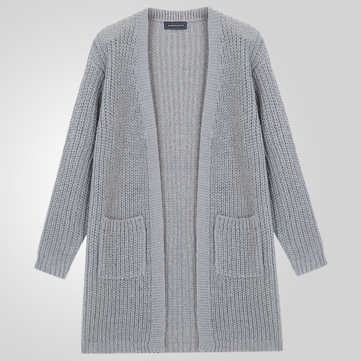 Herren Großer Strickcardigan mit tiefem Schnitt und strukturiertem Design Aliams