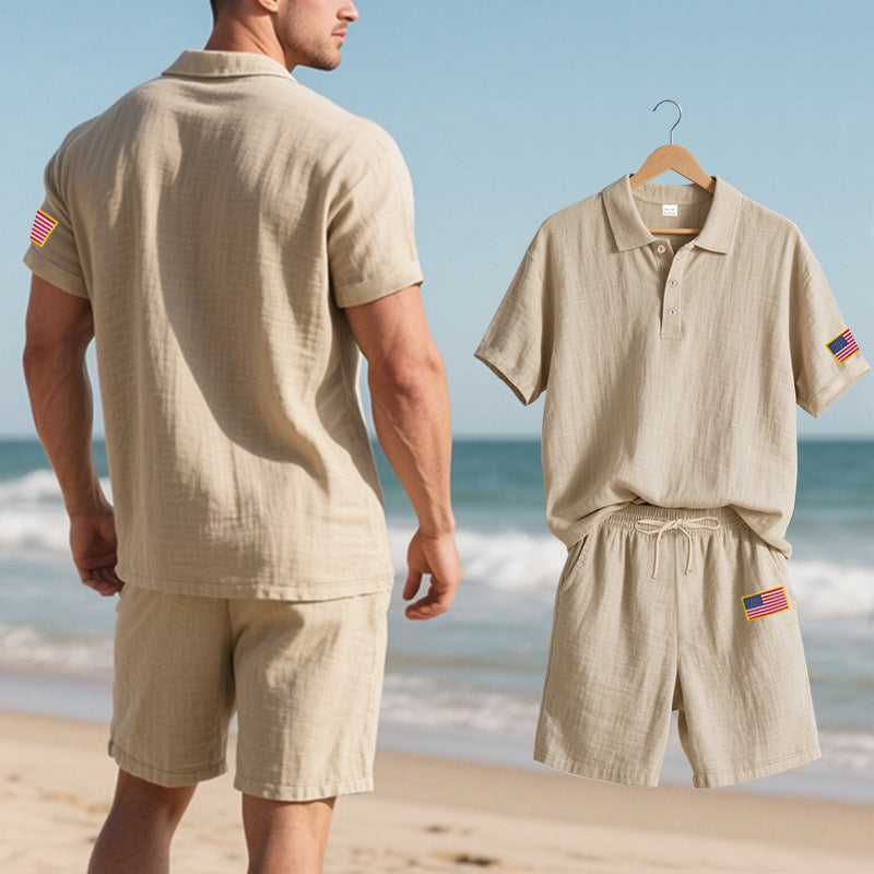 Herren Poloshirt mit Shorts im lässigen Strandlook Aliams