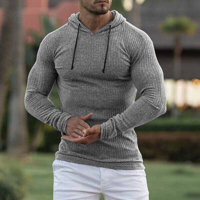 Herren Hoodie mit Rippstruktur und weitem Schnitt Aliams