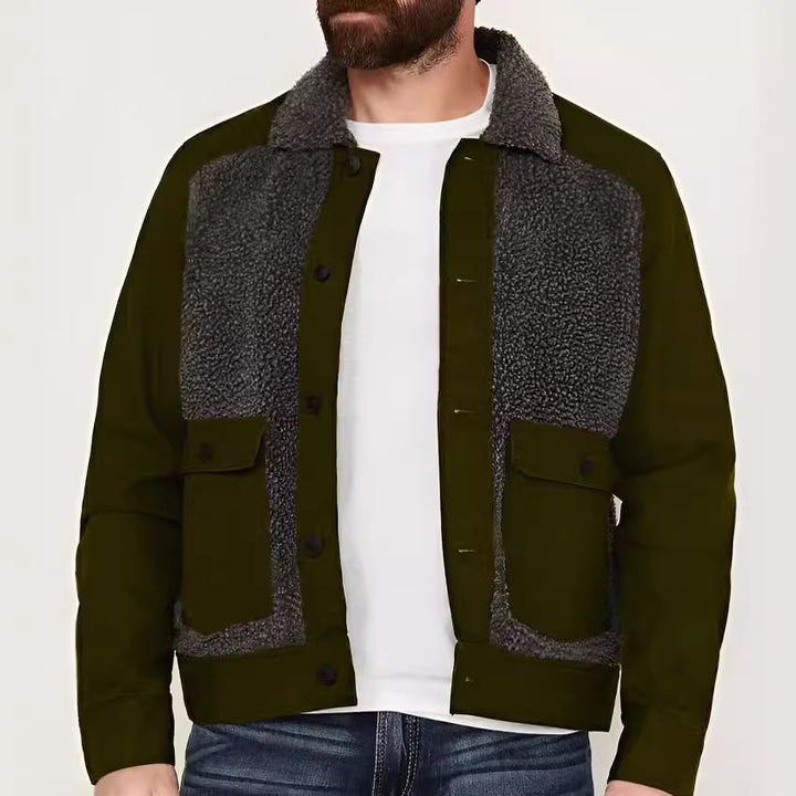 Herren warme Utility-Jacke mit abnehmbaren Sherpa-Kragen Aliams