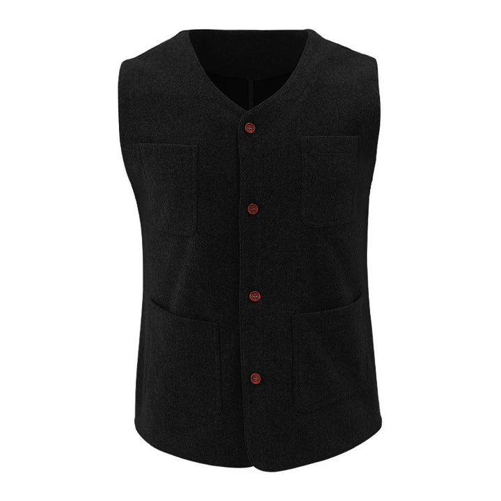 Herren Weste mit funktionalen Taschen und eleganten Knopfdetails Aliams