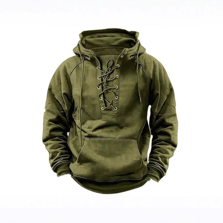 Herren Kapuzenpullover mit innovativem Schnürdesign und weichem Innenfutter Aliams