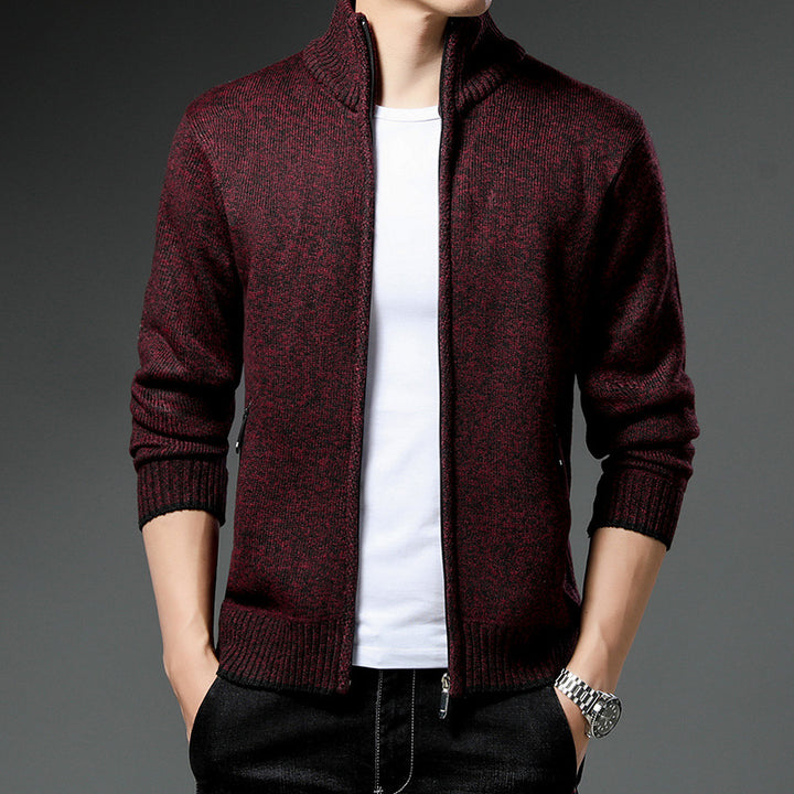 Herren Fleecejacke mit hochgeschlossenem Kragen und praktischen Reißverschlusstaschen Aliams