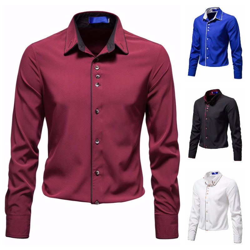 Herren Elegantes Hemd mit kontrastierenden Akzenten Aliams
