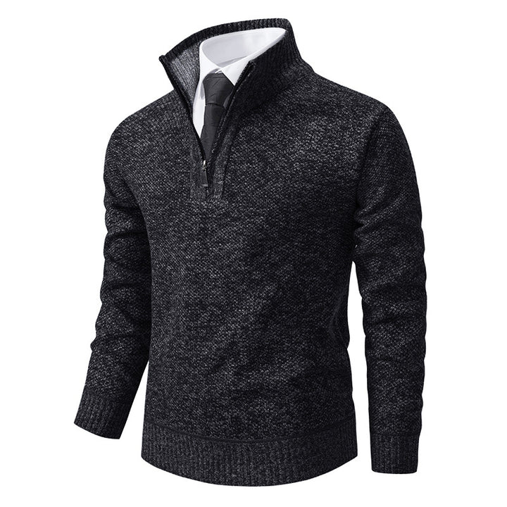 Herren Strickpullover mit modernem Reißverschluss und strukturiertem Design Aliams