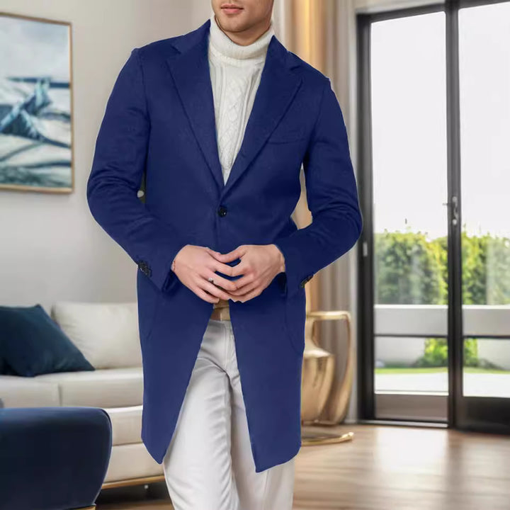Herren Eleganter Wollmantel mit modernem Schnitt und praktischen Taschen Aliams