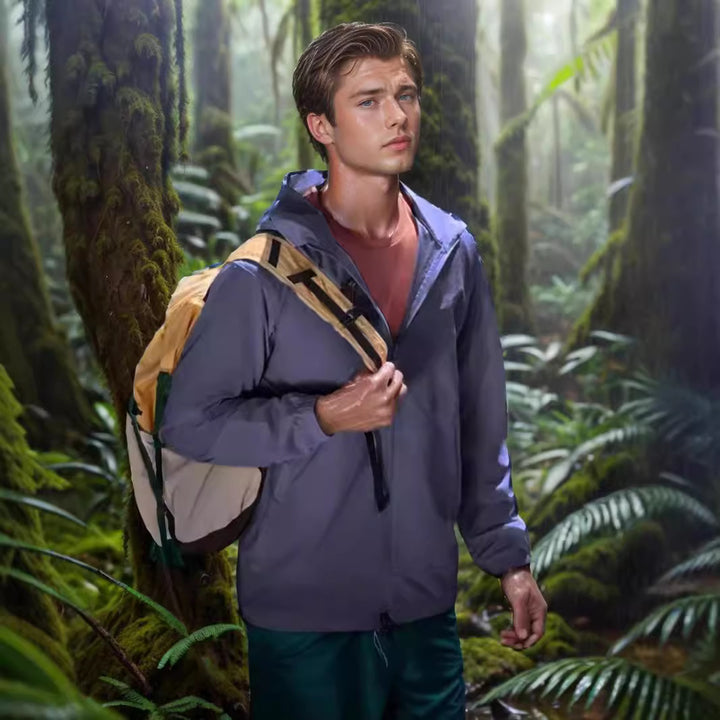 Herren wetterfeste Utility-Jacke mit verstellbarem Kapuzensystem Aliams
