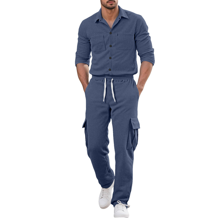 Herren Cargo-Set mit strukturierter Jacke und Hose Aliams
