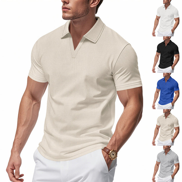 Herren Poloshirt mit strukturiertem Design und modernem V-Ausschnitt Aliams