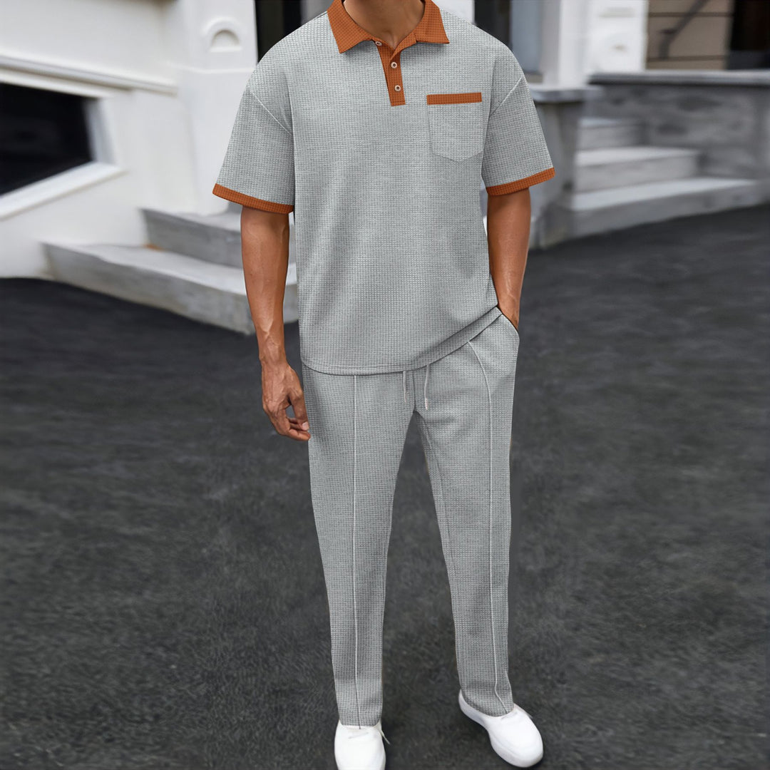 Herren Freizeitanzug mit stylischem Polokragen und atmungsaktivem Material Aliams