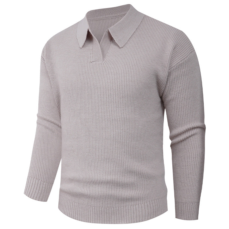 Herren eleganter Strickpullover mit modernem V-Ausschnitt und strukturiertem Design Aliams