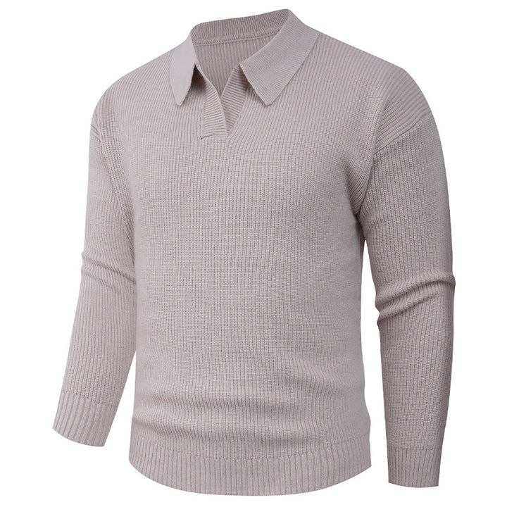 Herren eleganter Strickpullover mit modernem V-Ausschnitt und strukturiertem Design Aliams