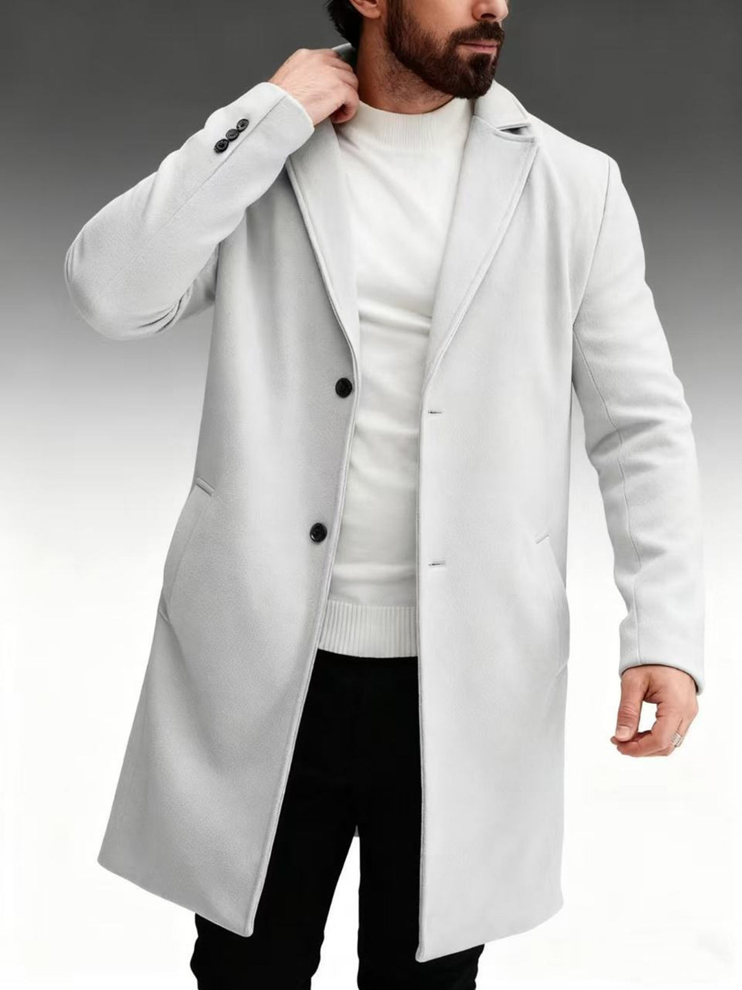 Herren klassischer und eleganter Wintermantel Aliams