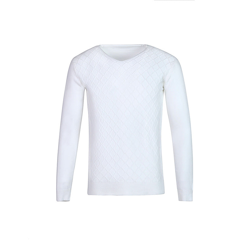 Herren V-Ausschnitt Pullover mit Strukturmuster Aliams