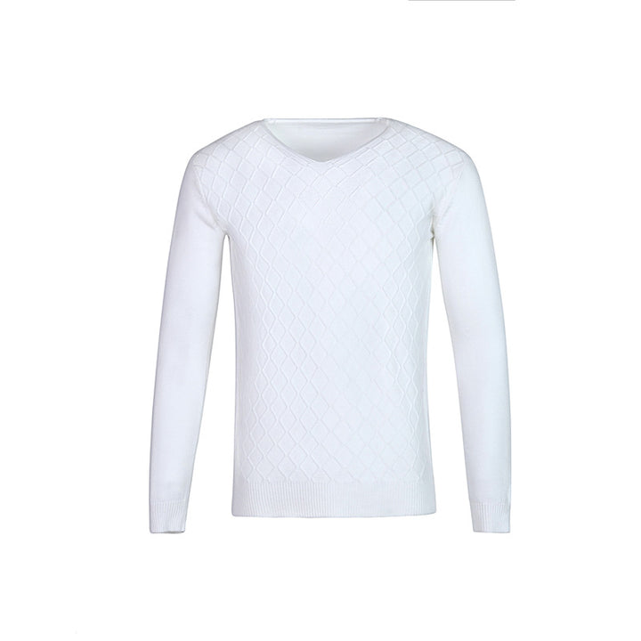 Herren V-Ausschnitt Pullover mit Strukturmuster Aliams