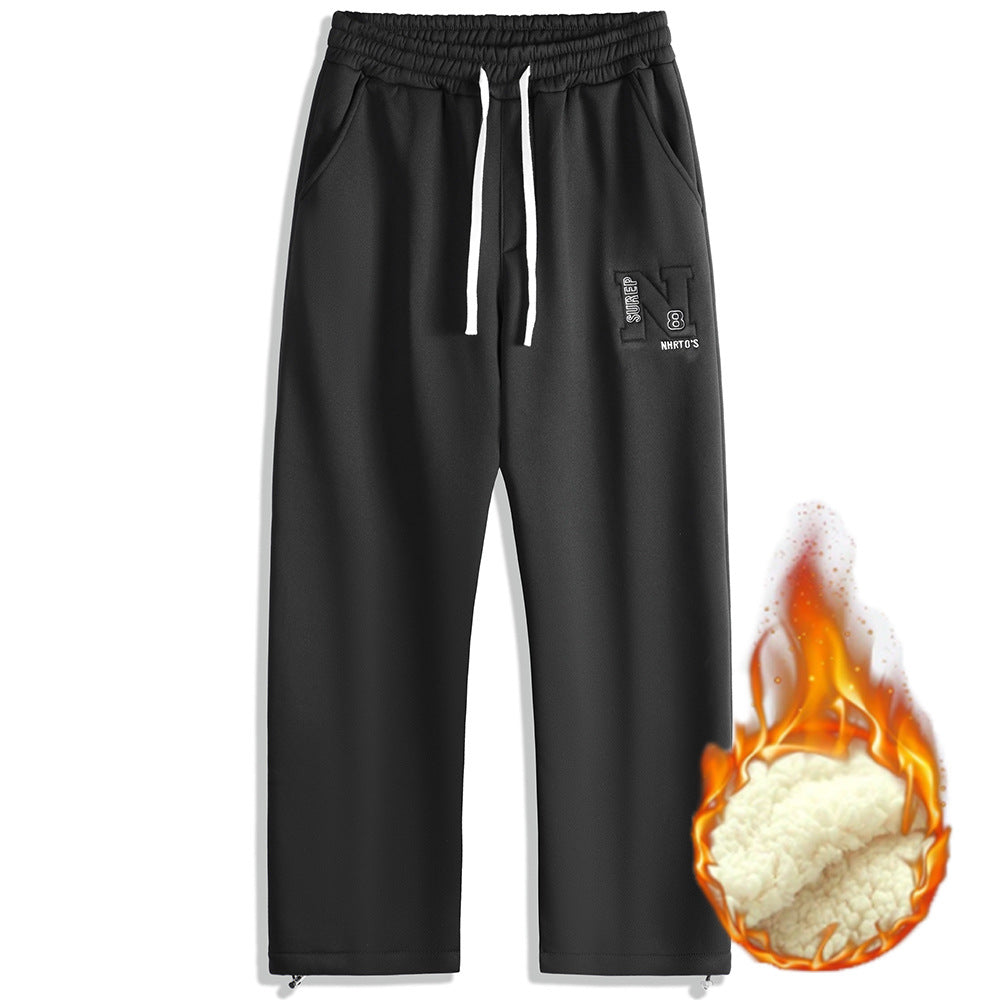 Herren Bequeme Jogginghose mit seitlichem Reißverschluss und elastischem Bund Aliams