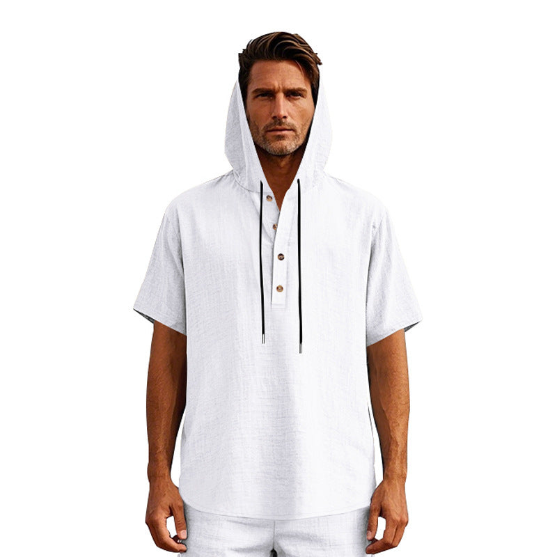 Herren Urbaner Kapuzenshirt mit Knopfleiste und atmungsaktivem Stoff Aliams