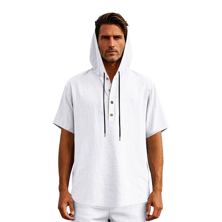 Herren Urbaner Kapuzenshirt mit Knopfleiste und atmungsaktivem Stoff Aliams