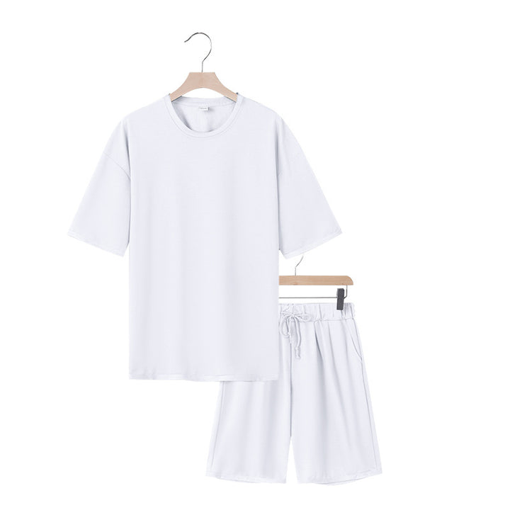 Herren Freizeit-Set mit bequemem T-Shirt und Shorts aus atmungsaktiver Baumwolle Aliams