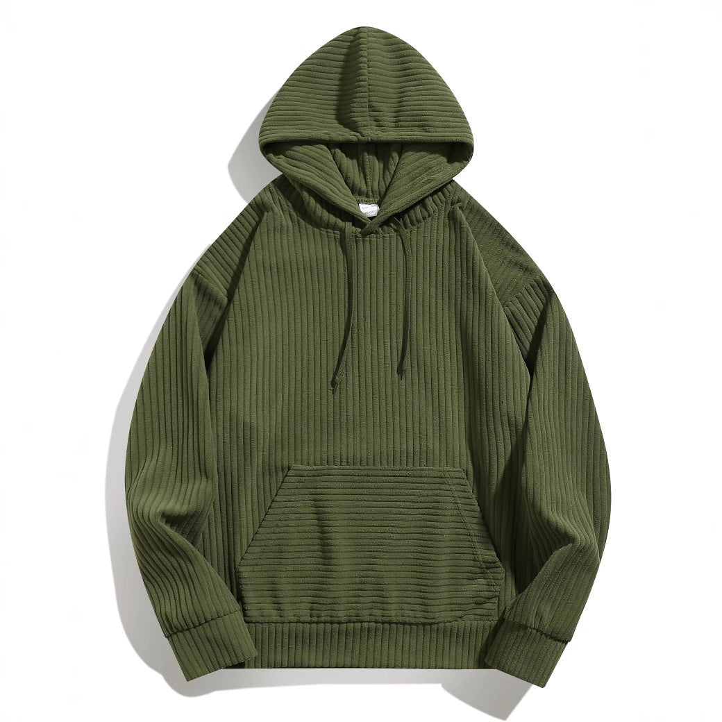 Herren Kapuzenpullover mit strukturierter Ripp-Textur und praktischen Taschen Aliams