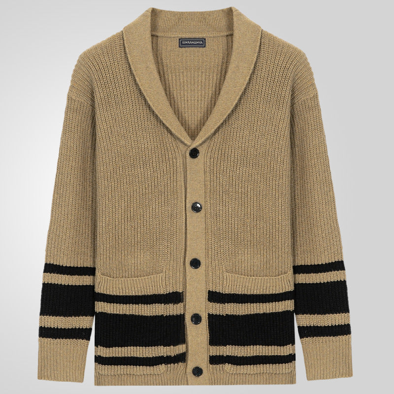 Herren Grobstrickcardigan mit modernen Details und praktischen Taschen Aliams