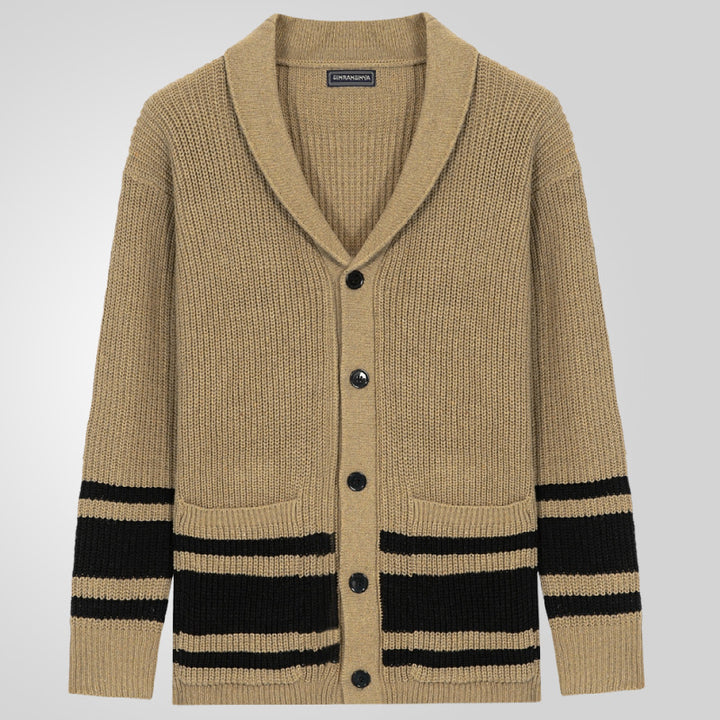 Herren Grobstrickcardigan mit modernen Details und praktischen Taschen Aliams