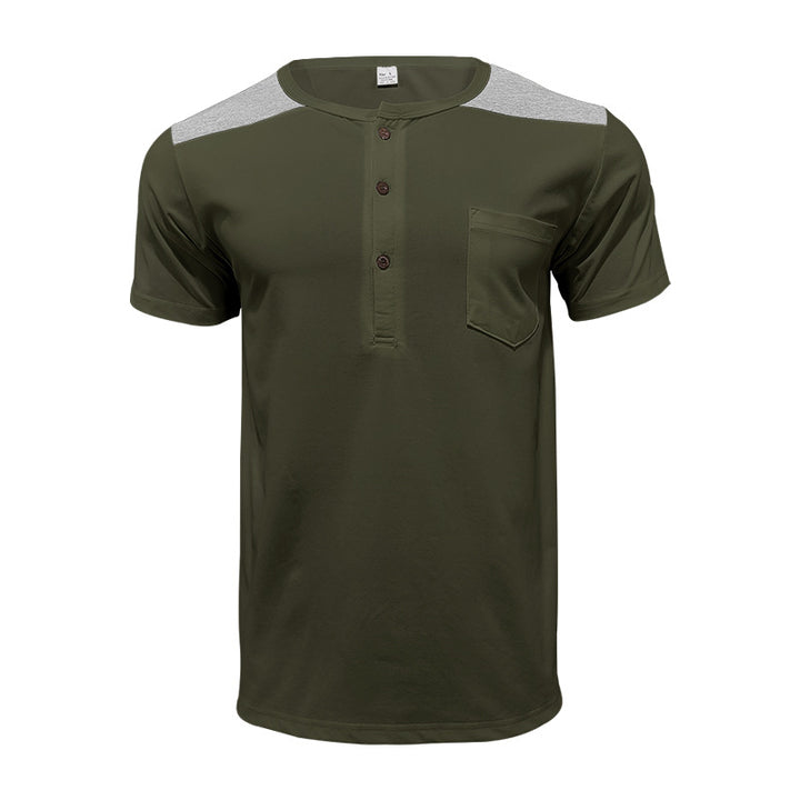 Herren Kurzarm-Henley-Shirt mit strukturiertem Design und praktischen Knöpfen Aliams