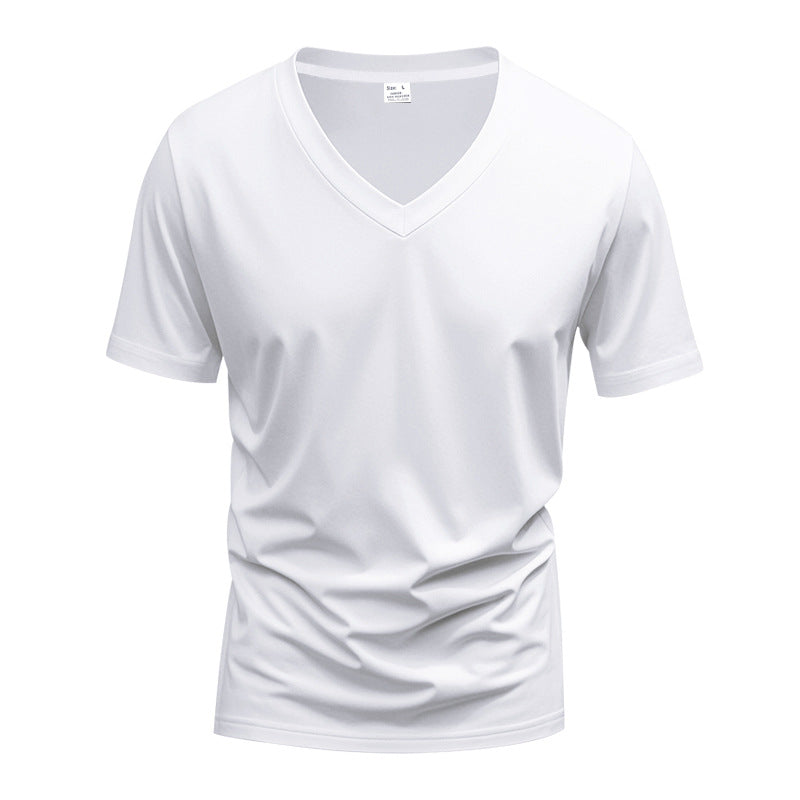 Herren V-Ausschnitt T-Shirt aus atmungsaktiver und schnelltrocknender Baumwolle Aliams