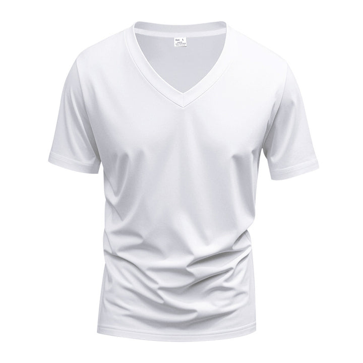 Herren V-Ausschnitt T-Shirt aus atmungsaktiver und schnelltrocknender Baumwolle Aliams